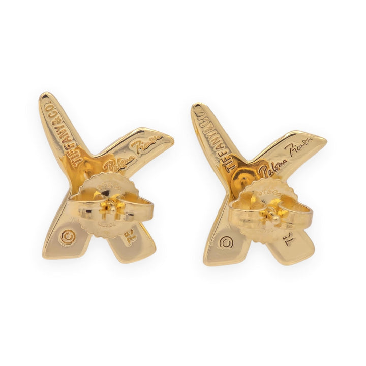 Vintage Tiffany & Co. Paloma Picasso 18K Yellow Gold Graffiti X Earrings Small