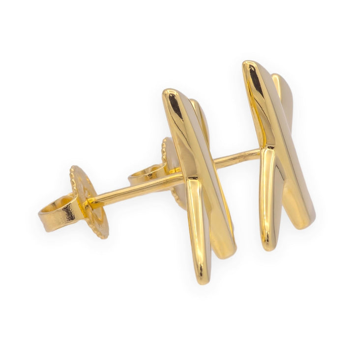 Vintage Tiffany & Co. Paloma Picasso 18K Yellow Gold Graffiti X Earrings Small