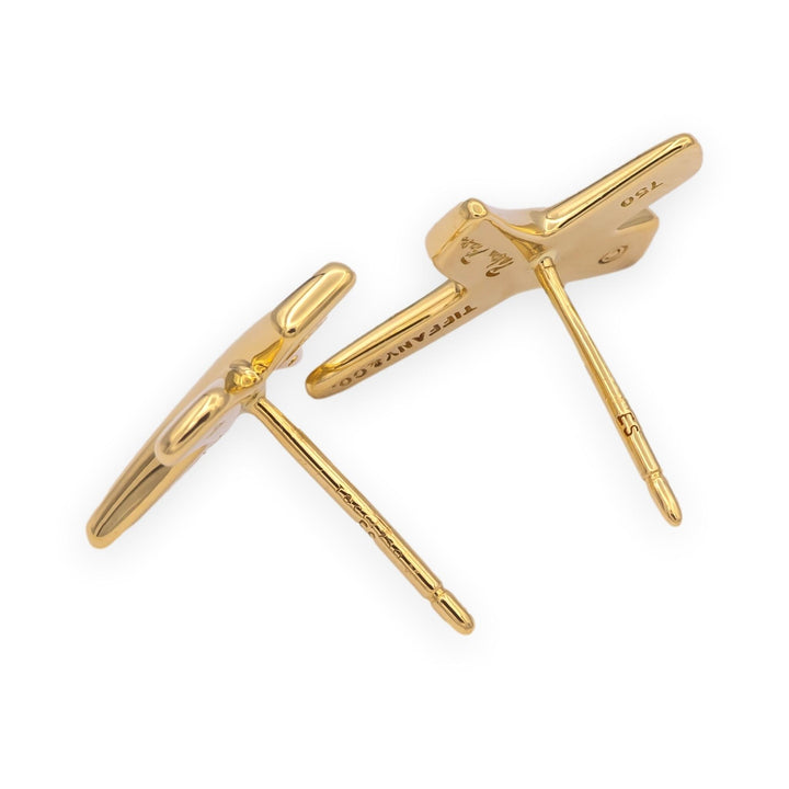 Vintage Tiffany & Co. Paloma Picasso 18K Yellow Gold Graffiti X Earrings Small