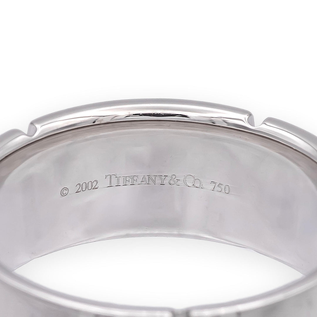 Vintage Tiffany & Co. 18K White Gold Stream America Men’s Ring – 8mm, Size 8.5