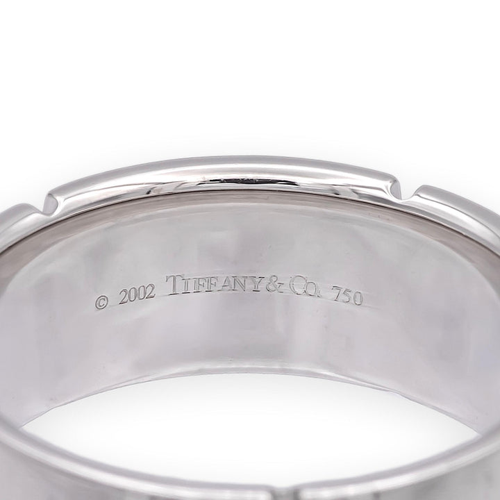 Vintage Tiffany & Co. 18K White Gold Stream America Men’s Ring – 8mm, Size 8.5