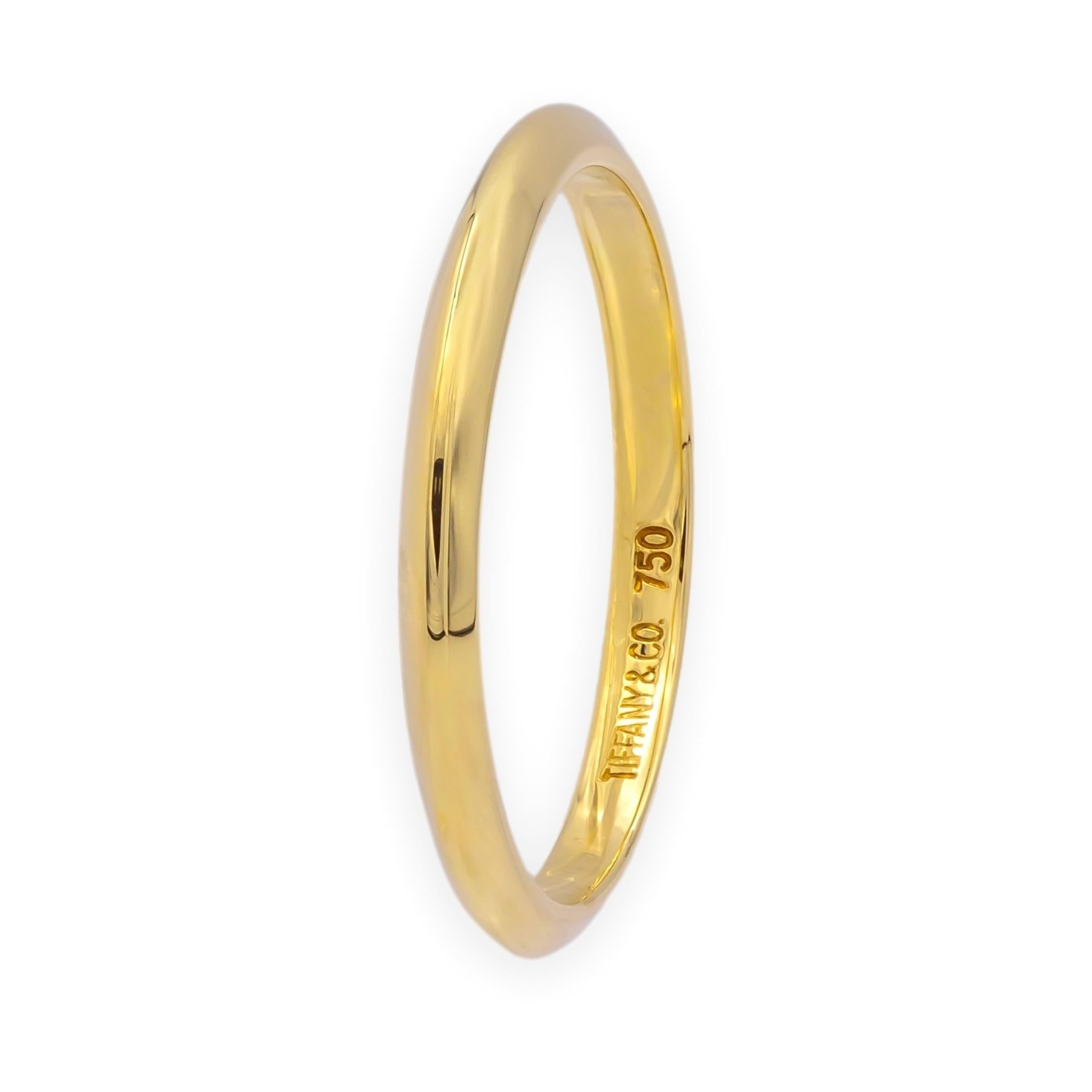 Vintage Tiffany & Co. 18K Yellow Gold Knife-Edge Wedding Band Ring