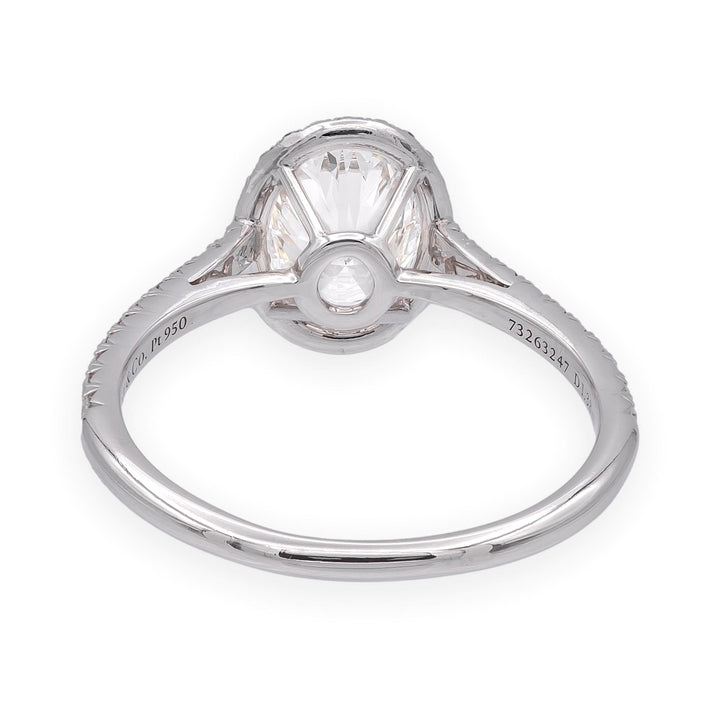 Tiffany & Co Platinum Soleste 1.38 Ct. Center Oval Diamond engagement ring F VS2