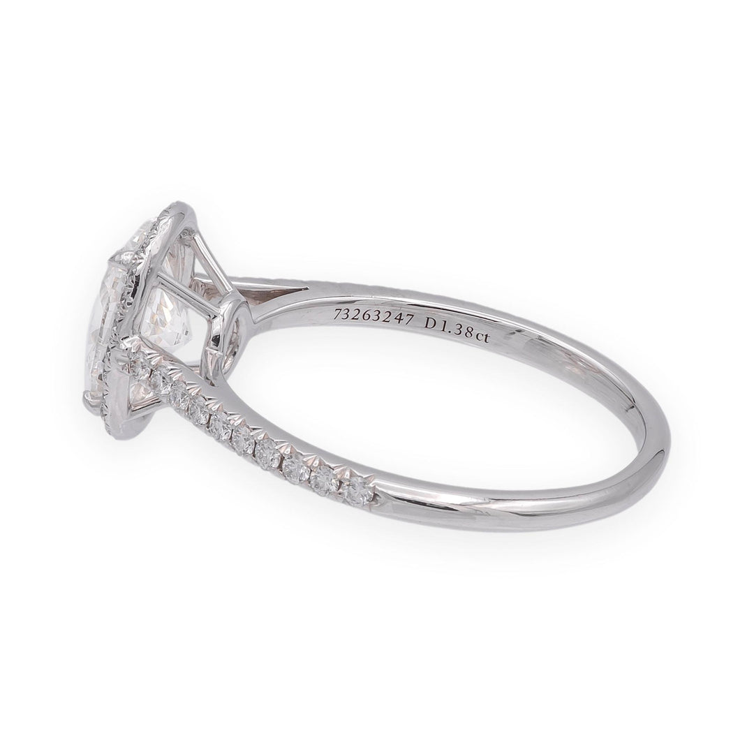 Tiffany & Co Platinum Soleste 1.38 Ct. Center Oval Diamond engagement ring F VS2