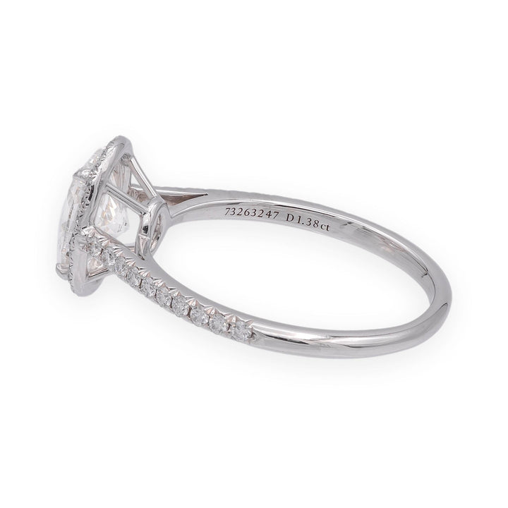 Tiffany & Co Platinum Soleste 1.38 Ct. Center Oval Diamond engagement ring F VS2