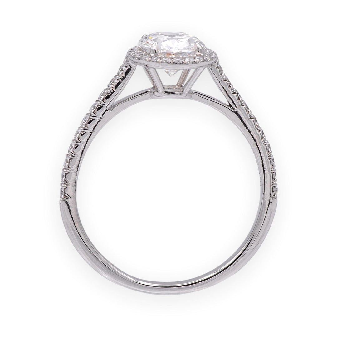 Tiffany & Co Platinum Soleste 1.38 Ct. Center Oval Diamond engagement ring F VS2