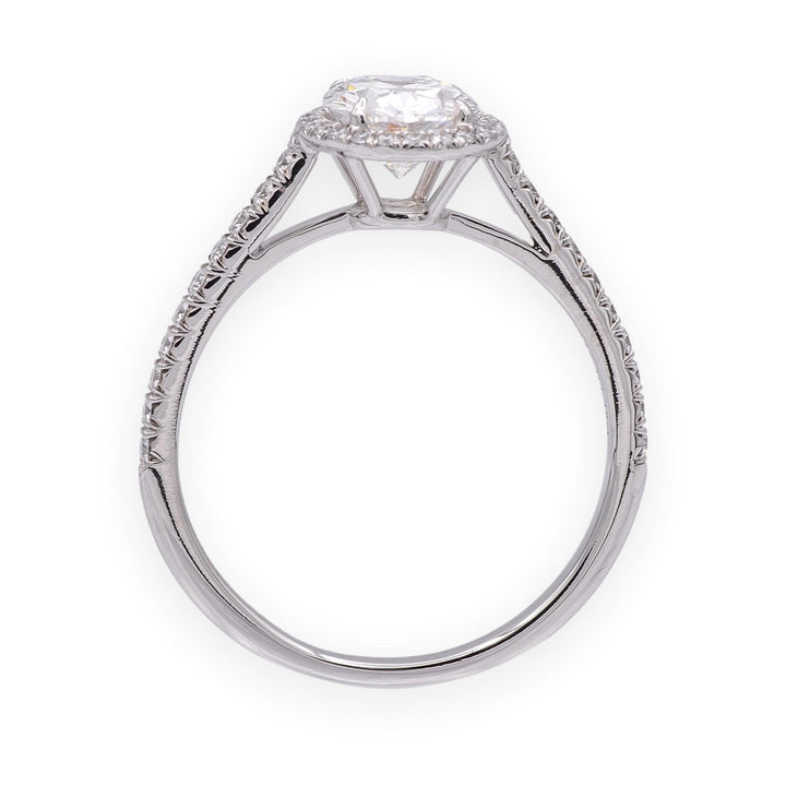 Tiffany & Co Platinum Soleste 1.38 Ct. Center Oval Diamond engagement ring F VS2
