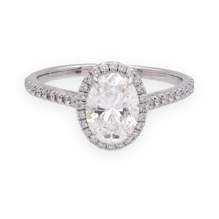 Tiffany & Co Platinum Soleste 1.38 Ct. Center Oval Diamond engagement ring F VS2