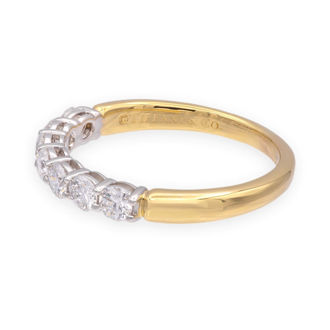 Tiffany & Co. Forever Platinum & 18K Yellow Gold 7-Stone Diamond Ring 3mm