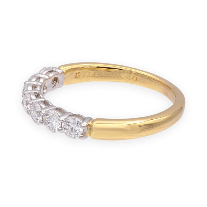 Tiffany & Co. Forever Platinum & 18K Yellow Gold 7-Stone Diamond Ring 3mm