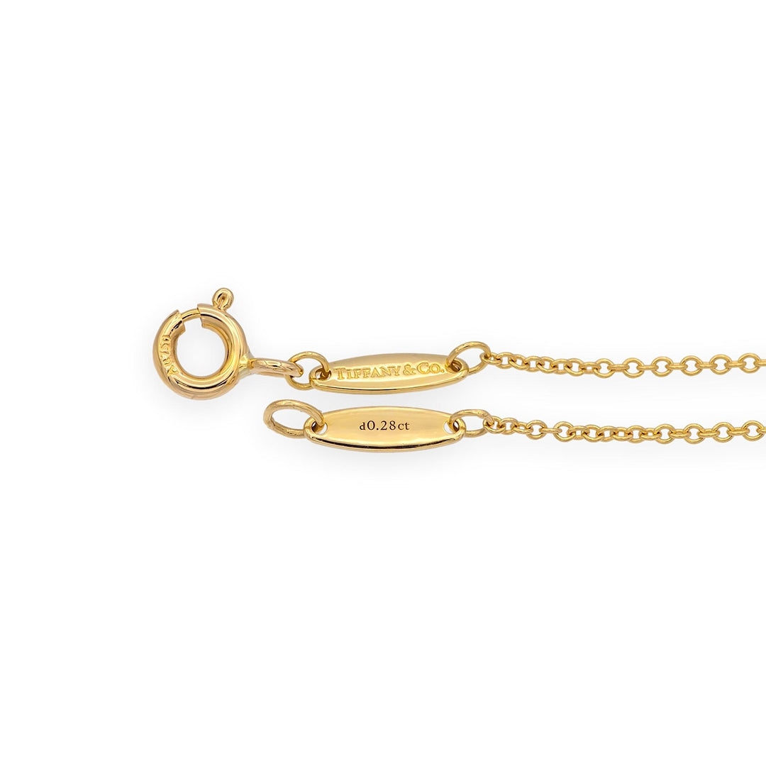 Tiffany & Co Peretti 18K Gold Color by the Yard Ruby Diamond Necklace .50ct Cntr