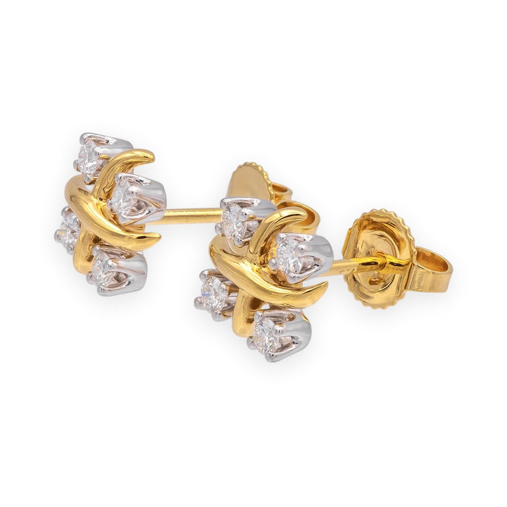 Tiffany & Co. Jean Schlumberger 16 Stone Lynn Diamond Stud Earrings Platinum 18K