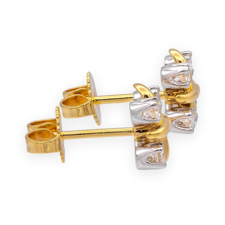 Tiffany & Co. Jean Schlumberger 16 Stone Lynn Diamond Stud Earrings Platinum 18K