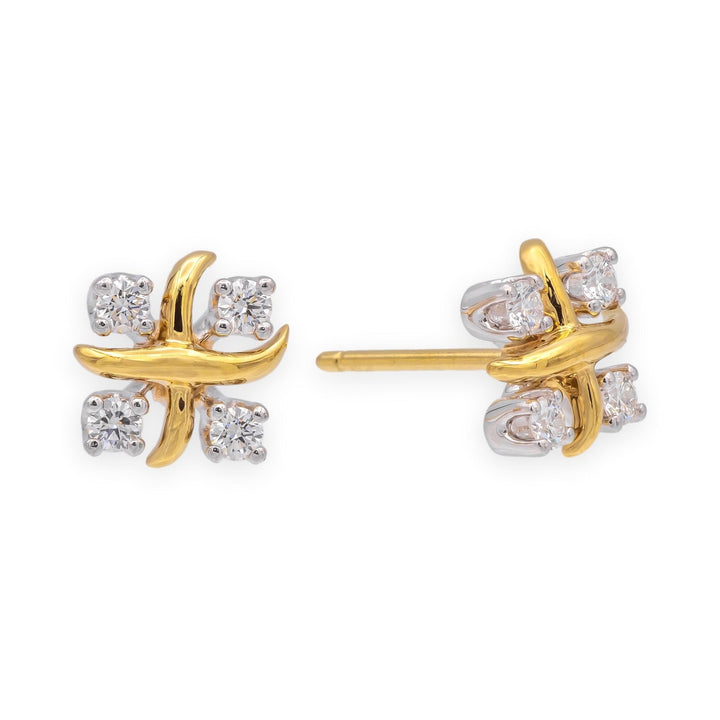 Tiffany & Co. Jean Schlumberger 16 Stone Lynn Diamond Stud Earrings Platinum 18K