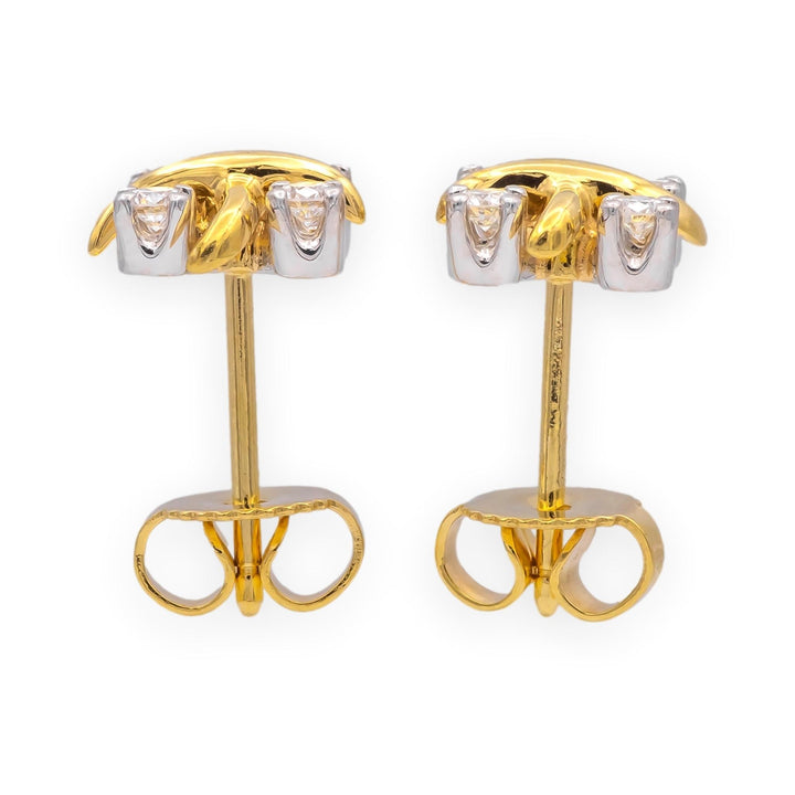 Tiffany & Co. Jean Schlumberger 16 Stone Lynn Diamond Stud Earrings Platinum 18K