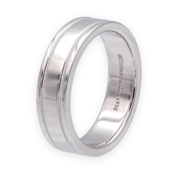 Tiffany & Co. Platinum Classic Double Milgrain Men’s Band Ring, 6mm, Size 8.75