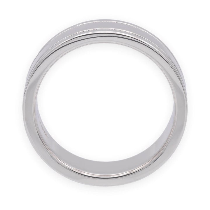 Tiffany & Co. Platinum Classic Double Milgrain Men’s Band Ring, 6mm, Size 8.75