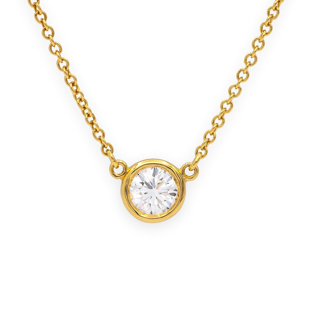 Tiffany & Co. Elsa Peretti Solitaire Diamond by the Yard 18K Necklace 0.35 ct