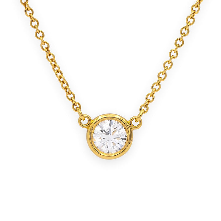 Tiffany & Co. Elsa Peretti Solitaire Diamond by the Yard 18K Necklace 0.35 ct