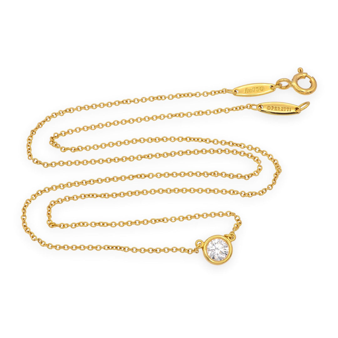 Tiffany & Co. Elsa Peretti Solitaire Diamond by the Yard 18K Necklace 0.35 ct
