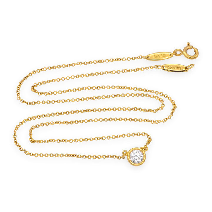 Tiffany & Co. Elsa Peretti Solitaire Diamond by the Yard 18K Necklace 0.35 ct