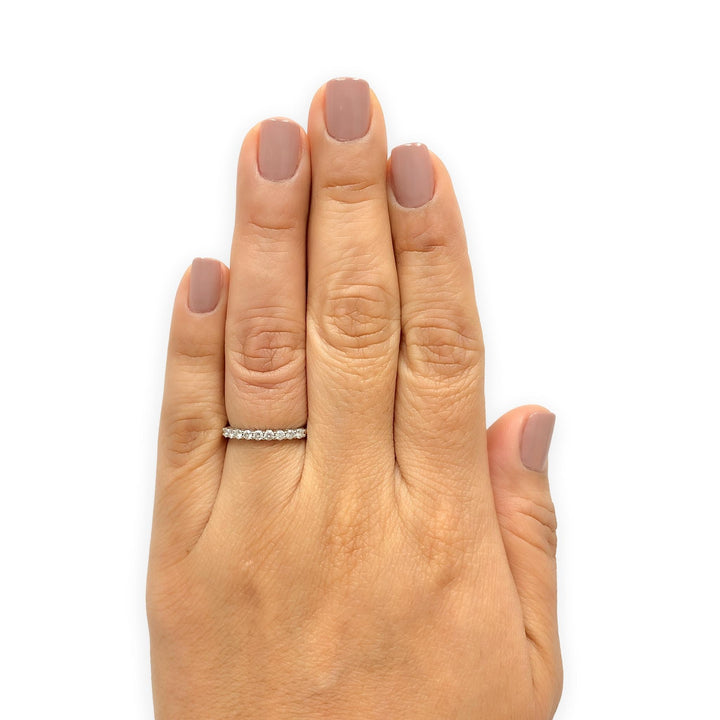 Tiffany & Co. Forever Platinum 9-Stone Half Circle Round Diamond Band Ring 2.2mm