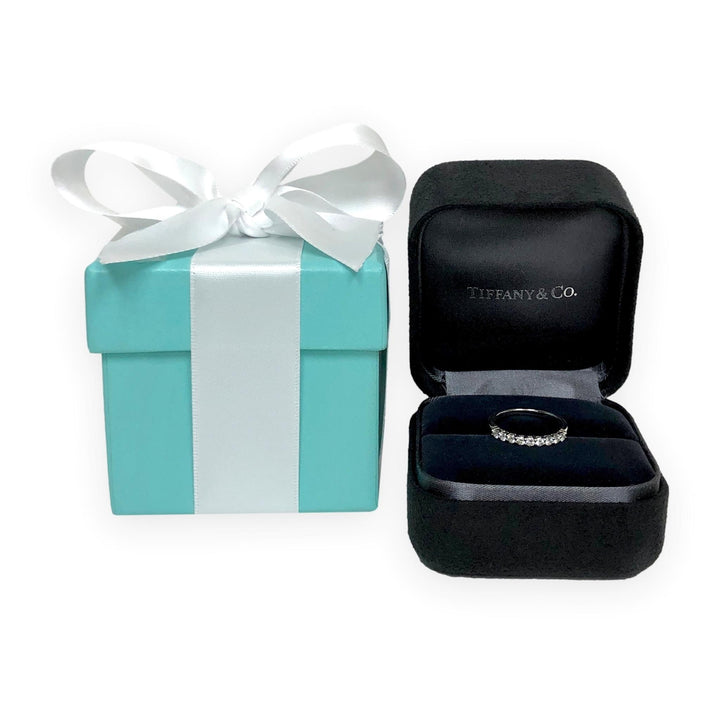 Tiffany & Co. Forever Platinum 9-Stone Half Circle Round Diamond Band Ring 2.2mm