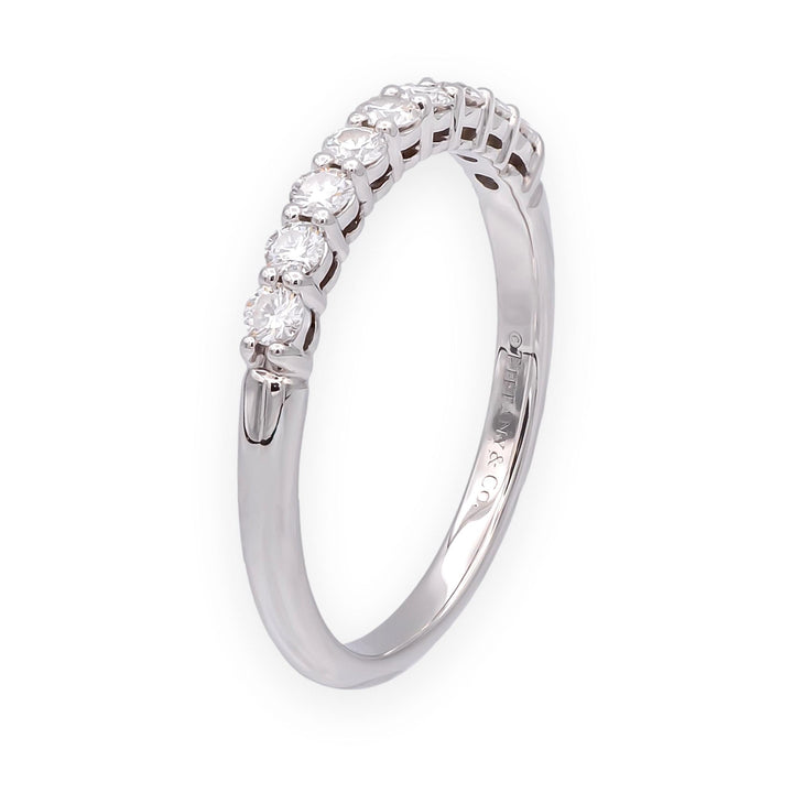 Tiffany & Co. Forever Platinum 9-Stone Half Circle Round Diamond  Band Ring