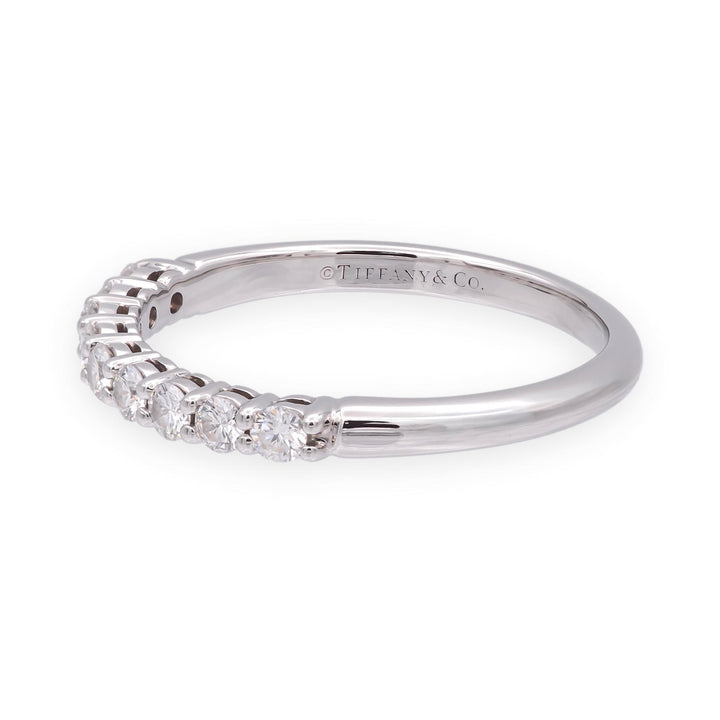 Tiffany & Co. Forever Platinum 9-Stone Half Circle Round Diamond  Band Ring