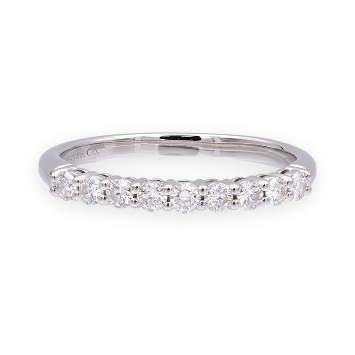 Tiffany & Co. Forever Platinum 9-Stone Half Circle Round Diamond  Band Ring
