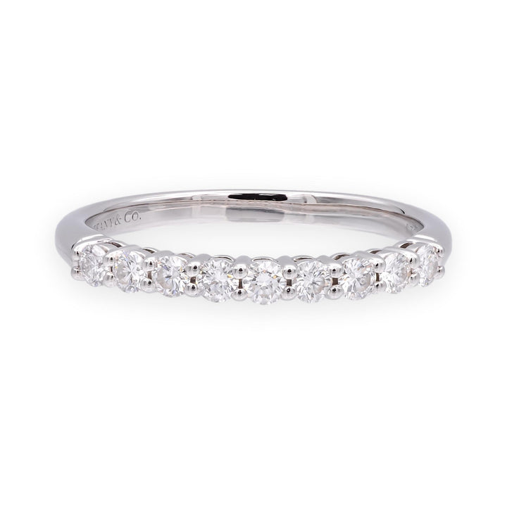 Tiffany & Co. Forever Platinum 9-Stone Half Circle Round Diamond Band Ring