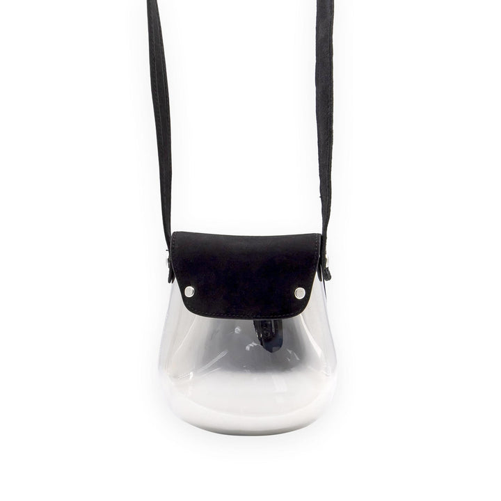 Tiffany & Co. Elsa Peretti Campana Sterling Silver & Black Suede Crossbody Bag