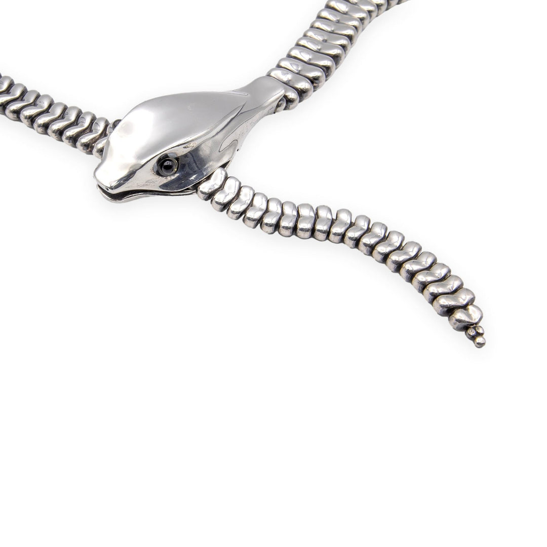 Rare Vintage Elsa Peretti for Halston Sterling Silver Snake Belt & Necklace