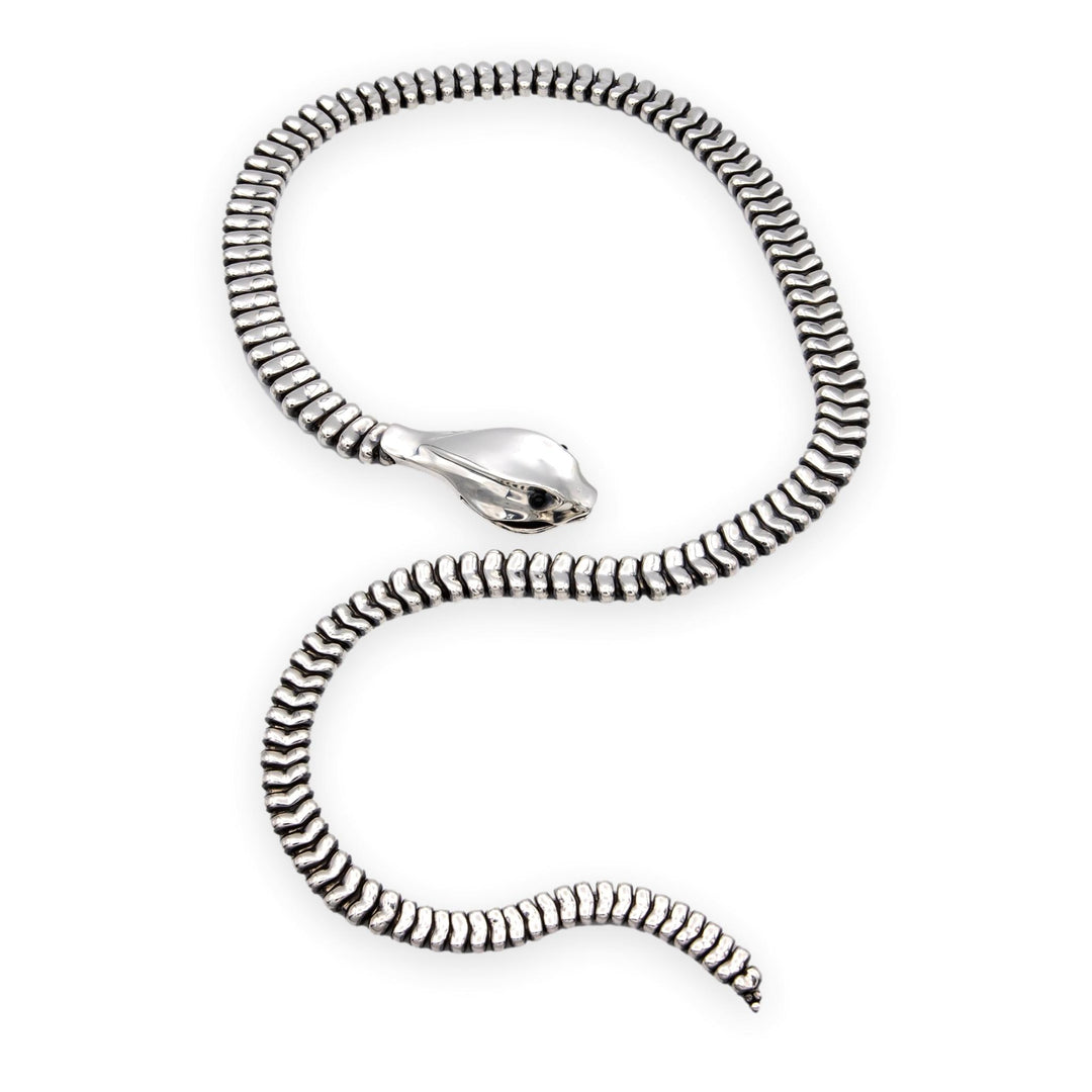 Rare Vintage Elsa Peretti for Halston Sterling Silver Snake Belt & Necklace