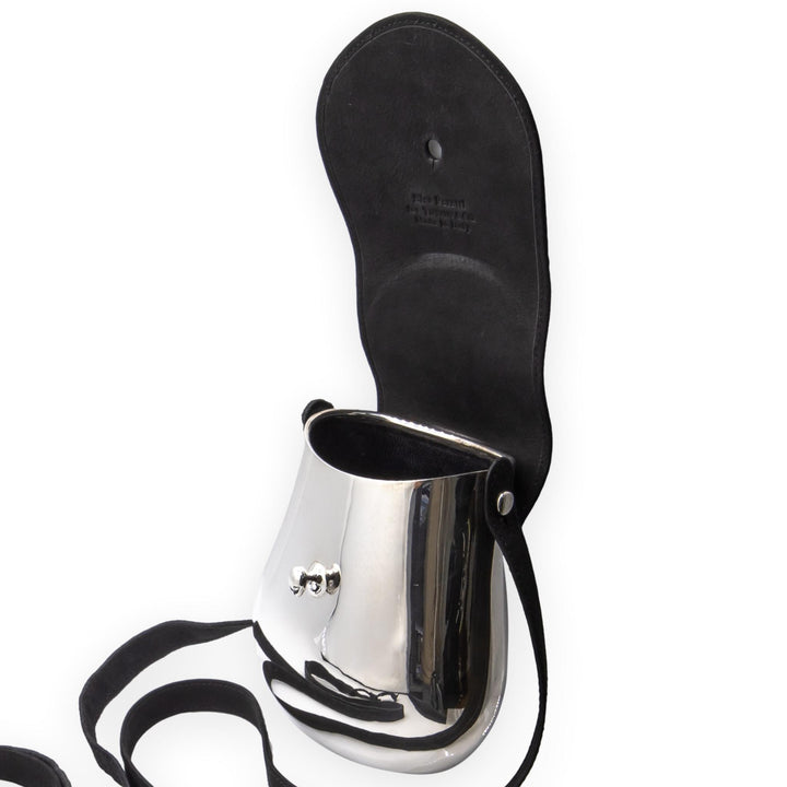 Tiffany & Co. Elsa Peretti Campana Sterling Silver & Black Suede Crossbody Bag