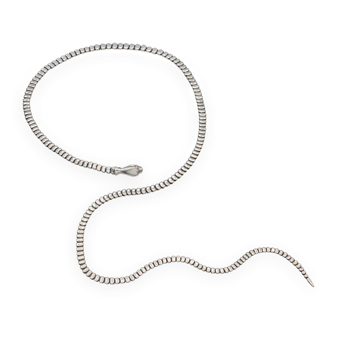 Vintage Tiffany & Co. Elsa Peretti Sterling Silver Snake Lariat Necklace 29"