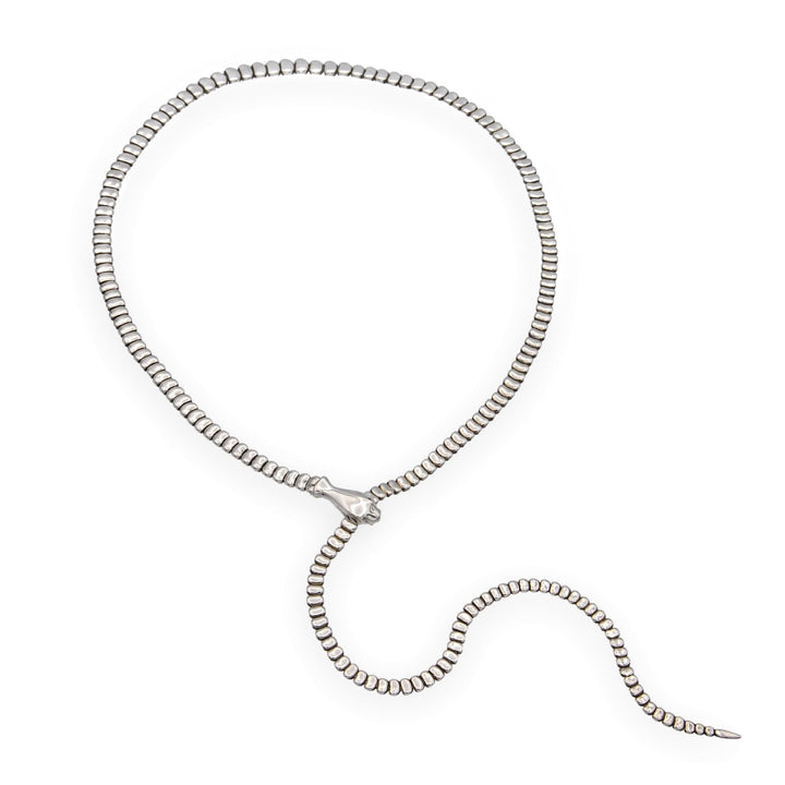 Vintage Tiffany & Co. Elsa Peretti Sterling Silver Snake Lariat Necklace 29"