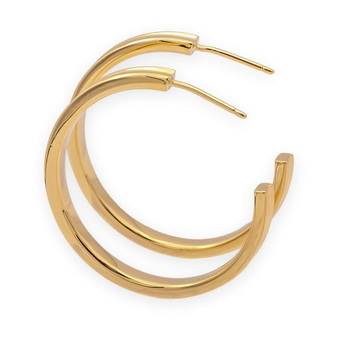 Tiffany & Co. 1837 18K Yellow Gold Hoop Earrings 1" Diameter