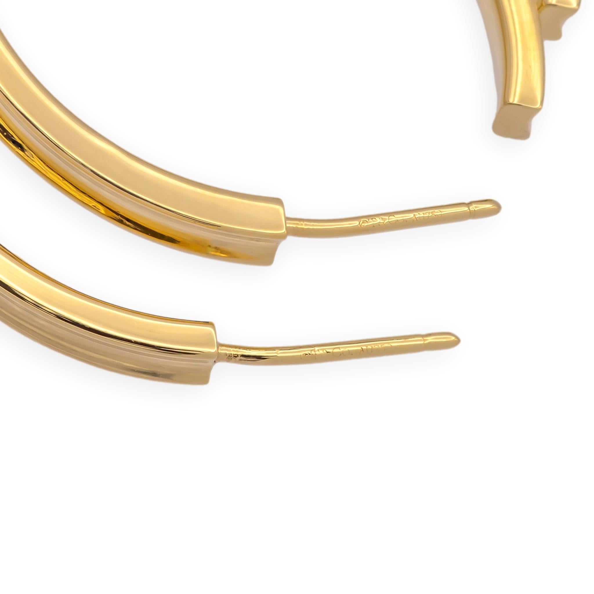 Tiffany & Co. 1837 18K Yellow Gold Hoop Earrings 1