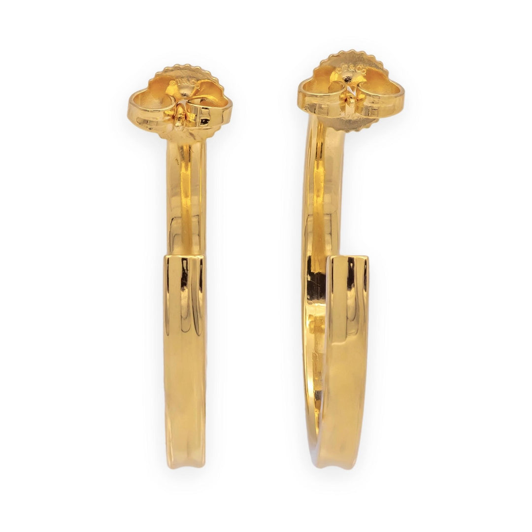 Tiffany & Co. 1837 18K Yellow Gold Hoop Earrings 1" Diameter