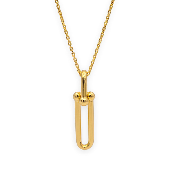 Tiffany & Co. 18K Yellow Gold HardWear Elongated Link Pendant Necklace – Large