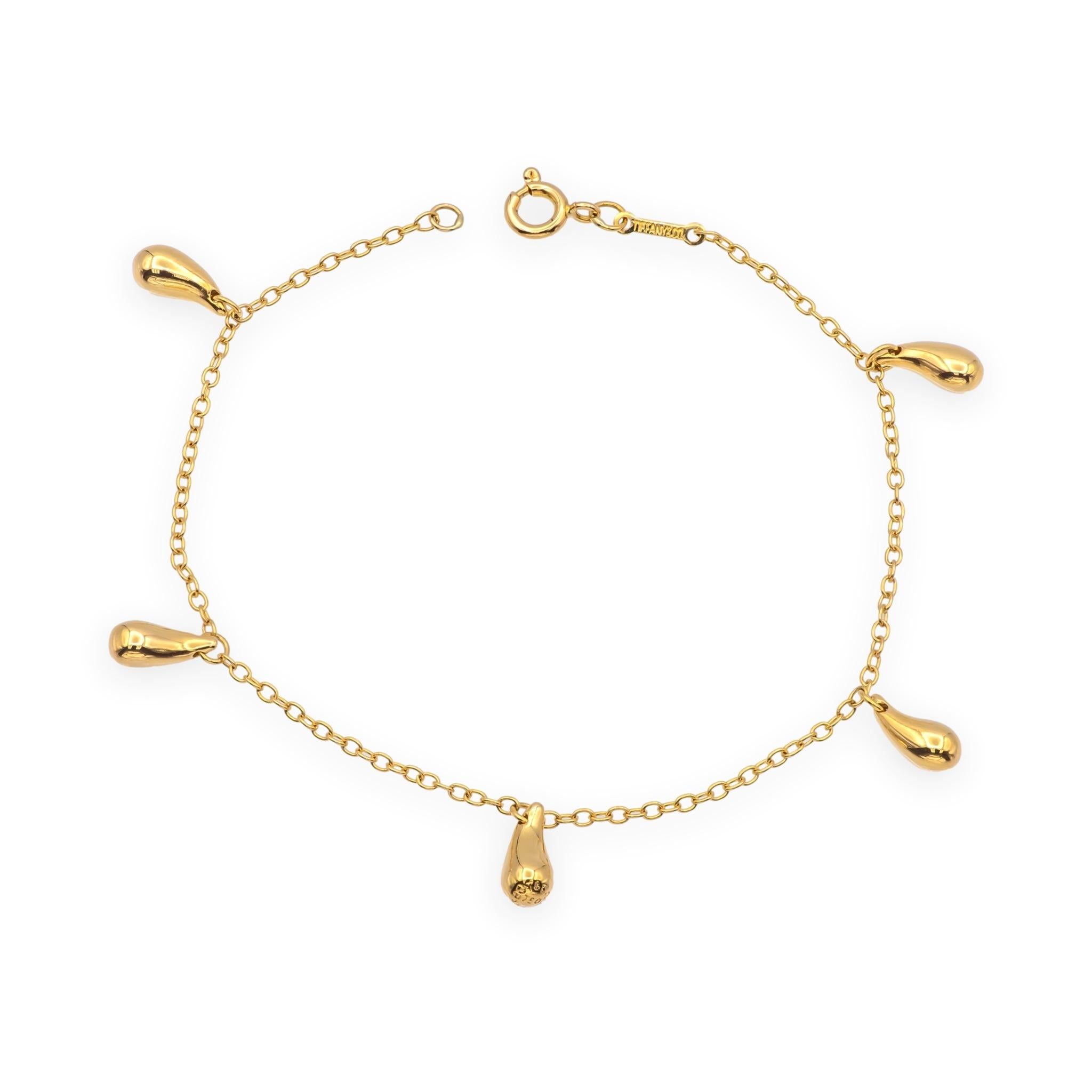 Vintage Tiffany & Co. Elsa Peretti 18K Yellow Gold 5 Teardrop