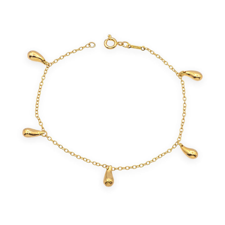 Vintage Tiffany & Co. Elsa Peretti 18K Yellow Gold 5 Teardrop Bracelet