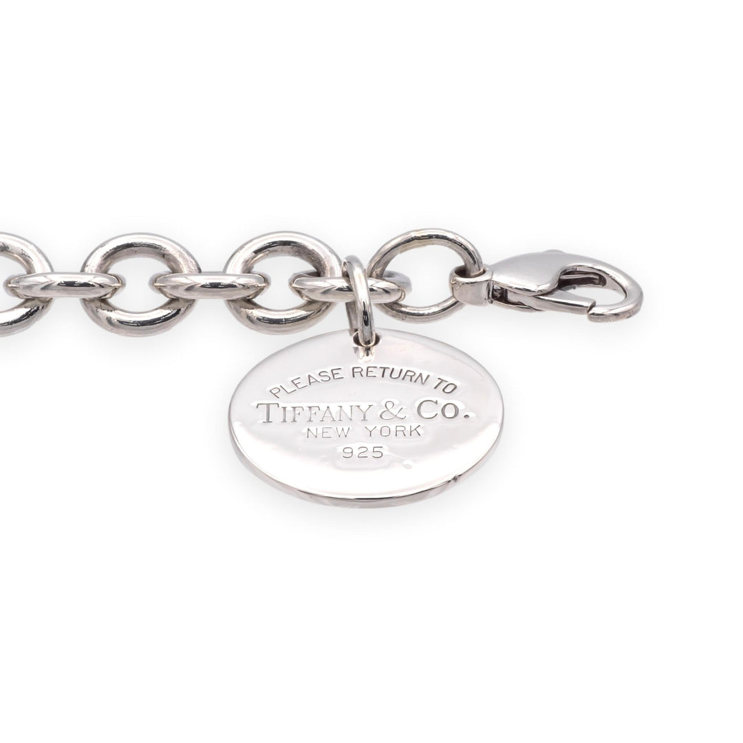 Tiffany & Co. Return to Tiffany Sterling Silver Round Tag Link Bracelet Polished
