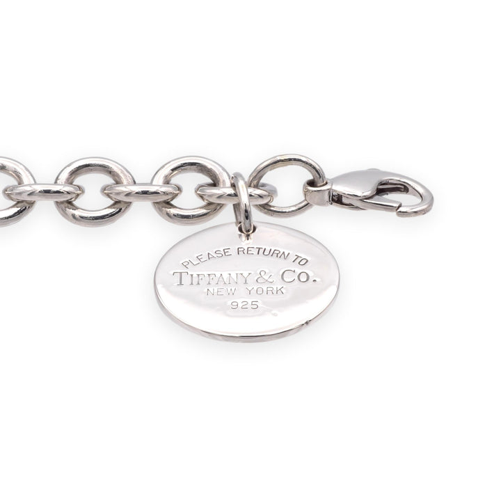 Tiffany & Co. Return to Tiffany Sterling Silver Round Tag Link Bracelet Polished