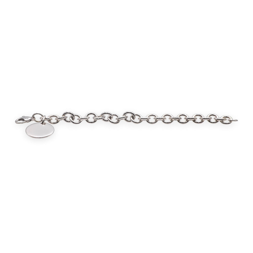 Tiffany & Co. Return to Tiffany Sterling Silver Round Tag Link Bracelet Polished