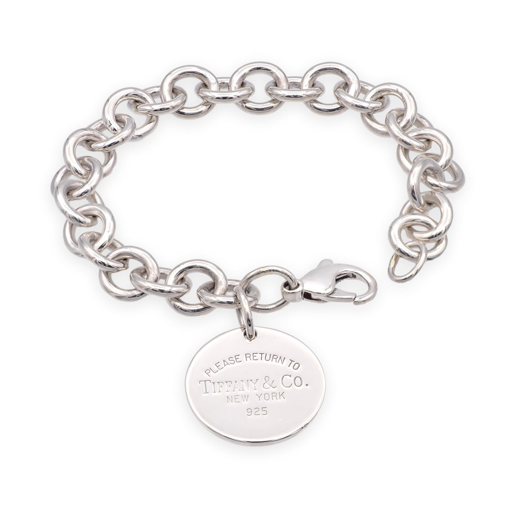 Tiffany & Co. Return to Tiffany Sterling Silver Round Tag Link