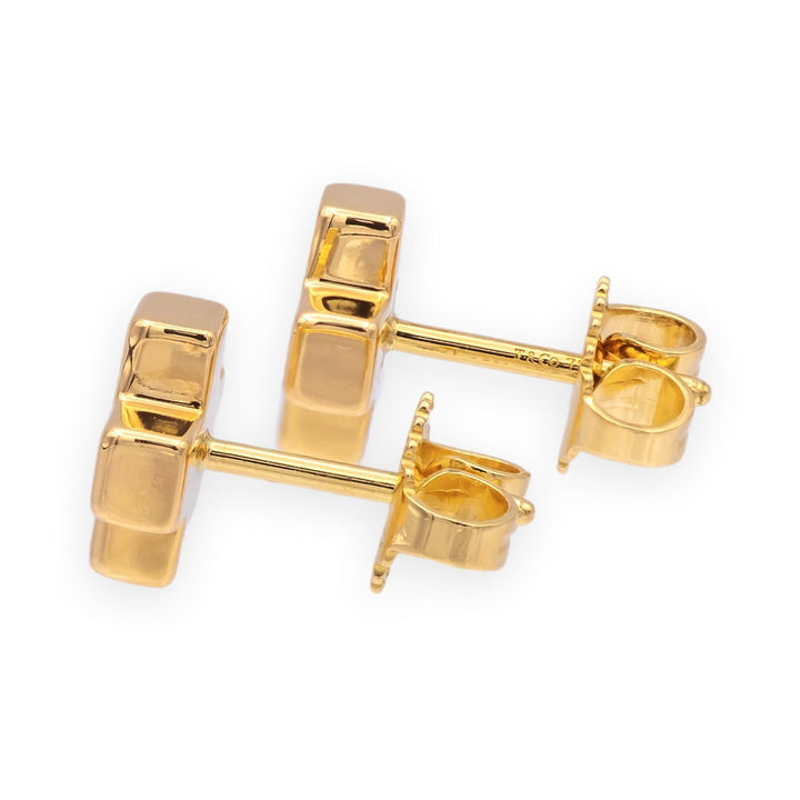 Tiffany & Co. Vintage 18K Yellow Gold Swiss Cross Studs Earrings 7.8mm x 2.6mm