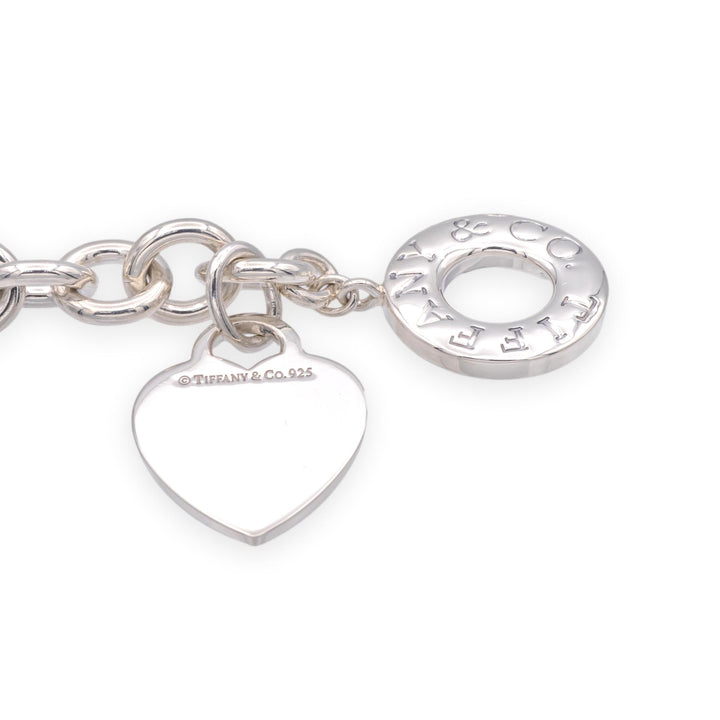 Tiffany & Co. Sterling Silver Heart Tag Charm Large Link Necklace 16.5" 10mm