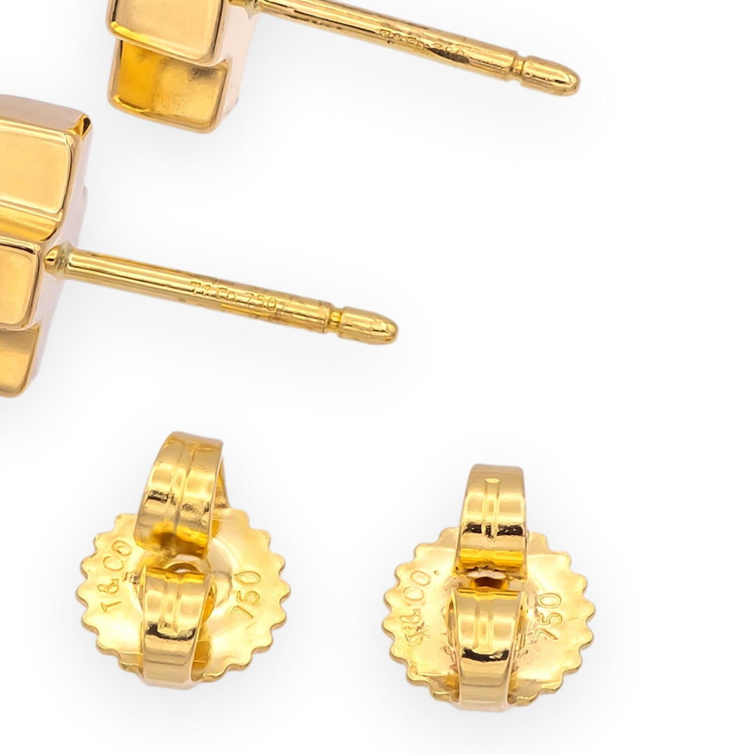 Tiffany & Co. Vintage 18K Yellow Gold Swiss Cross Studs Earrings 7.8mm x 3.3mm